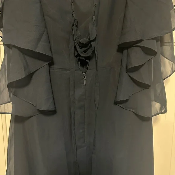 V-Neck Maxi Dress with Flutter Sleeves and Corset Back - Picture 5 of 6